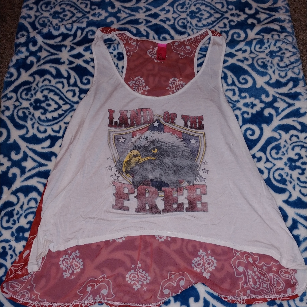 Just Ginger Land of the Free tank top. Size Xxl.